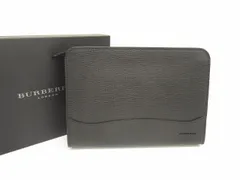  優良品 バーバリー BURBERRY クラッチバッグ セカンドバッグ レザー 黒 ブラック 鞄 メンズ