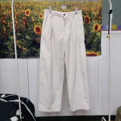 ザラ アイボリー コーデュロイ ワイドパンツ メンズ 30 6a23