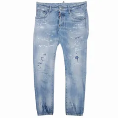 極美品 19ss ディースクエアード DSQUARED2 Skater Jean ダメージ加工 クラッシュ スケーター デニム パンツ ジーンズ ジーパン Gパン ボトムス ウォッシュ S71LB0626 サイズ48 インディゴ ブルー メンズ/