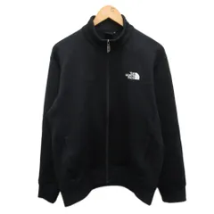 ザノースフェイス THE NORTH FACE トラックジャケット ジャージジャケット ジップアップ ロゴ刺繍 黒 ブラック XL ■IBO90