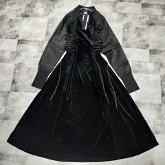 【未使用品】PAMEO POSE × UMBRO　LACE UP COMBINE GAME SHIRTS DRESS　FREEサイズ　ブラック 黒色　 ロング ワンピース　レースアップ　ベロア　シースルー シアー　バックロゴ　Aライン