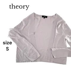 【美品】Theory セオリー ショート丈カーディガン グレー S 長袖 レーヨン ナイロン レディース
