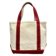 L.L.Bean(エルエルビーン) トートバッグ美品  - アイボリー×レッド