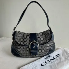 Coach Vintage y2k Black Signature Medium Soho Flap Hobo Shoulder Bag