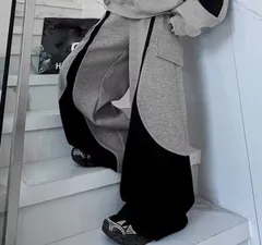 ワイドレッグ スウェットパンツ ルーズ 韓国 ストリート ユニセックス