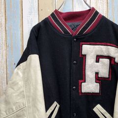 HB334☆リポンジャケット☆ウール×レザースタジャン☆カレッジ☆USA 