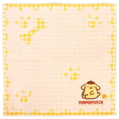 ポムポムプリン プチタオル チェック ミニタオル タオルハンカチ やわらかい手触り サンリオ sanrio キャラクター