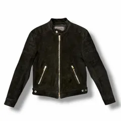 FIXER スエード レザー シングル ライダースジャケット  革ジャン  F-02 ブラック 46 （8395M）