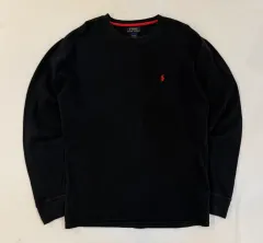 ポロ ラルフローレン ワッフル サーマル ロングスリーブ 長袖Tシャツ ブラック