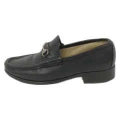 GUCCI(グッチ) ローファー 35 1/2 C - 黒×シルバー ホースビット/アウトソール張替済 レザー