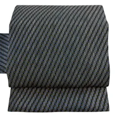 【美品】 名古屋帯 秀品 幾何学 縞 濃紺 正絹 【中古】