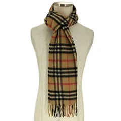 バーバリーズ BURBERRYS OLD 英国製 総カシミヤ 100％ ノバチェック マフラー ストール メンズ 表記無 