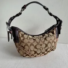 y2k Coach Brown Suede Leather Signature Soho Mini Hobo Shoulder Bag Vintage