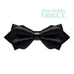 7004-2 メンズ 蝶ネクタイ 黒色 光沢のある三角形の羽