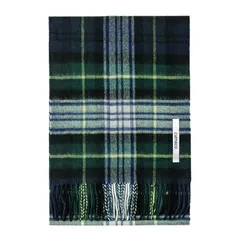 【新品】 [cumaco] 20.クラシックグリーン カシミヤ 100% マフラー チェック チェック柄 レディース メンズ ユニセックス 大判 厚手 ストール ブランド ギフト プレゼント 緑 深緑 C-B0011B-3096 1