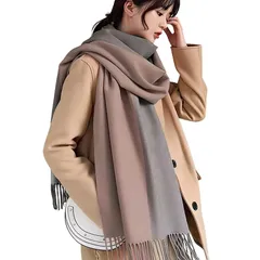 【新品】 [Trnvco] マフラー レディース 厚手 カシミヤタッチ 秋冬定番 ストール 大判 リバーシブル ショール 両面使える スカーフ 襟巻き 無地 フリンジ付き 防寒 暖かい ふわふわ おしゃれ クリスマスプレゼント 男女兼用（コーヒー） 0