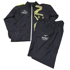 ミズノ MIZUNO ジャージセットアップ ウィンドブレーカー 2点セット イエロー ブラック メンズ M ランニング スポーツ 学校 部活【Z1739】 