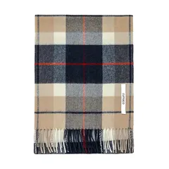 【新品】 [cumaco] 09.サンドネイビー カシミヤ 100% マフラー チェック チェック柄 レディース メンズ ユニセックス 大判 厚手 ストール ブランド ギフト プレゼント 薄茶色 紺 C-B0011B-3025 0