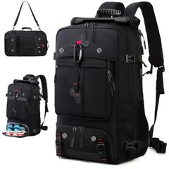 [TORIBIO] 登山リュック 3WAY バックパック 50L 大容量 リュックサック ロールトップリュック 靴収納 17インチPC トラベルバック ビジネス 軽量 防水 キャンプ アウトドア 防災 通勤/通学/旅行/ハイキング/サイクリング