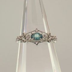 マルベリコ ハートフリルリボンリング シルバー ブルー 指輪 未使用品