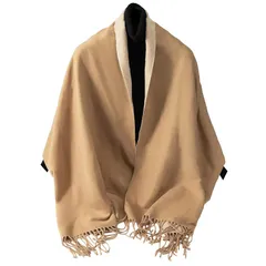 【新品】 [maikun] マフラー レディース ストール 冬 柔らかい ショール 両面使用 大判 カーキ&ベージュ 秋冬 大きいサイズ 1