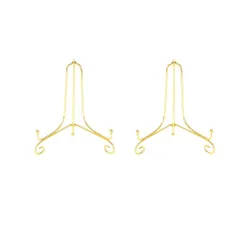 【在庫処分】本立て 写真立て 4号 皿立 アイアン (2個セット) ゴールドプレートスタンド