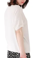 【特価商品】ニット サマー セーター 半袖 コットン Ｖネック やわらか 丈 ドルマン チュニック ちょいなが ゆったり スリーブ 着膨れしない 軽くて 体型カバー 薄くて [スリーピングシープ]