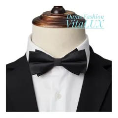 7004-3 メンズ 蝶ネクタイ 黒色 マット細かい縦ストライプのアンバランスな羽