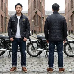 【3ワラント】Barbour　バブァ（バブアー）LIDDESDALE リデスデイル 4ポケット　長袖キルティングジャケット ブルゾン サイズ14(UK16｜肩幅45cm) ブラック ジャンパー　裏フリース【湘南倉庫】ヨーロッパ古着