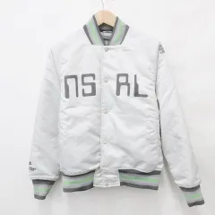 ナイキ NIKE スタジャン 長袖 ドット釦 中綿 ロゴ グレー XL