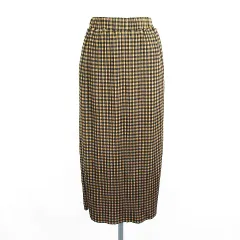 ローリーズファーム LOWRYS FARM スカート ボトムス ロング丈 プリーツ タイト チェック イージー F ブラウン ※EKM