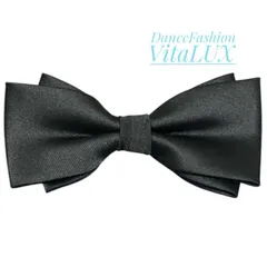 7004-5 メンズ 蝶ネクタイ 黒色 光沢のあるアンバランスな羽