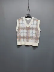 チェック ニットベスト