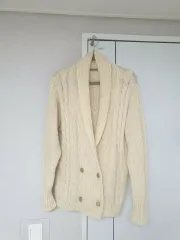 アイボリー ダブル ボタン ニット カーディガン