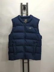 ニューバランス 軽量 ダウン ベスト ネイビー m