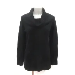 モディファイ Modify ニット カットソー オフタートル ウール カシミヤ混 長袖 40 黒 ブラック /MS