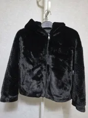 ブラック フード ファー ジャケット