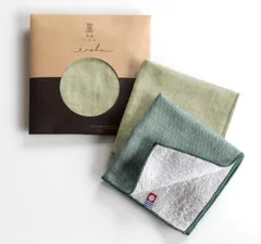 今治タオル ハンカチ メンズ 25cm×25cm ギフト タオルハンカチ 綿100% 無地 ガーゼ 退職 お祝い 今治いろは 返礼品 内祝い プチギフト トップファクトリー今治 プレゼント Dセット2枚組(グリーン&ライム)