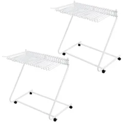 スラックスハンガー 20本掛け ハンガーラック キャスター付 コンパクト アイリスプラザ 収納(幅72×高さ69.5×奥行43㎝) SLKH-43 【2個セット】 ホワイト