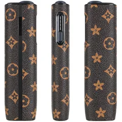 花柄 加熱式たばこ用アクセサリ 滑り止め 持ち運び便利 耐衝撃 360°全面保護 用カバー ONE (ブラウン) I ILUMA 新型 PUレザー製 ケース ワンに適合する i イルマ IQOS [HOGOKABA]