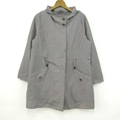 ノアジェ ナイロンジャケット パーカー ストレッチ アウター レディース Lサイズ グレー noa-ge 【中古】