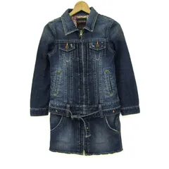 フラッシュリポート デニムワンピース 長袖 コットン100% ブランド トップス レディース Sサイズ インディゴ FLASH REPORT 【中古】