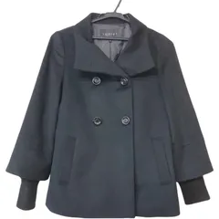 【美品】INDIV カシミヤ ニット袖ショートコート 黒 36【ZK96】