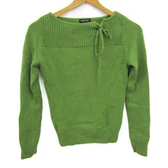 インディヴィ ニット セーター 長袖 ウール100% トップス レディース 38サイズ グリーン INDIVI 【中古】