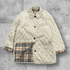 バーバリーロンドン キルティングジャケット ノバチェック クリーム色 ゆったり