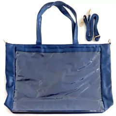 【中古】雑貨 ネイビー A3痛バッグ用フェイクレザー2wayカスタマイズトートバッグ