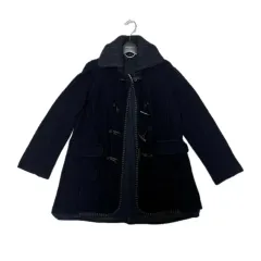 ヴィンテージ ネイビー KARA トグルボタン ダッフル ハーフ コート 春 ジャケット