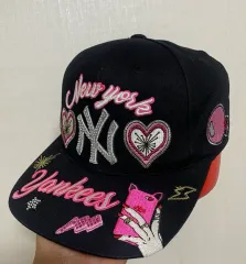 MLB NEW YORK YANKEES ブラック ベースボールキャップ 刺繍 装飾