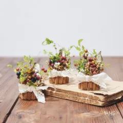 №145　シナモン　アレンジ　バレンタイン　ドライフラワー　プリザーブドフラワー　ナチュラルインテリア