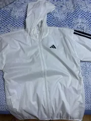 アディダス 白 ウィンドブレーカー